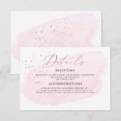 Roze waterverf champagne bubbels Details Kaart (Voorkant / Achterkant)