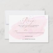 Roze Waterverf Champagne Bubbles + Calligrafie RSV Kaart (Voorkant)