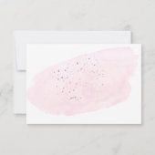 Roze Waterverf Champagne Bubbles + Calligrafie RSV Kaart (Achterkant)