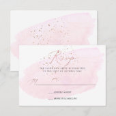Roze Waterverf Champagne Bubbles + Calligrafie RSV Kaart (Voorkant / Achterkant)