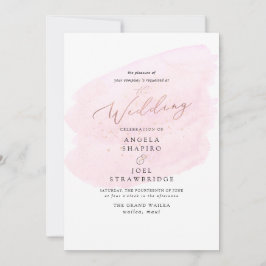 Roze Waterverf Champagne Bubbles Elegant Kaart