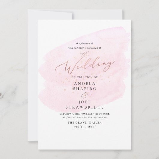 Roze Waterverf Champagne Bubbles Elegant Kaart (Voorkant)