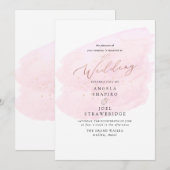 Roze Waterverf Champagne Bubbles Elegant Kaart (Voorkant / Achterkant)