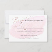 Roze Waterverf Champagne Bubbles RSVP w Meal Kaart (Voorkant)