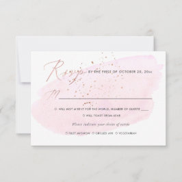 Roze Waterverf Champagne Bubbles RSVP w Meal Kaart