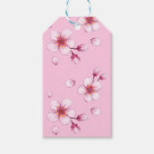 Roze Waterverf Cherry Blossom Pattern Cadeaulabel (Voorkant)