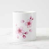 Roze Waterverf Cherry Blossom Pattern Grote Koffiekop (Voorkant)