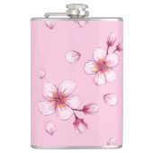Roze Waterverf Cherry Blossom Pattern Heupfles (Voorkant)