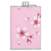 Roze Waterverf Cherry Blossom Pattern Heupfles (Achterkant)