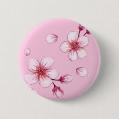 Roze Waterverf Cherry Blossom Pattern Ronde Button 5,7 Cm (Voorkant)