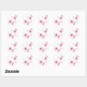 Roze Waterverf Cherry Blossom Pattern Ronde Sticker (Vel)