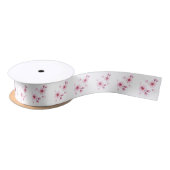 Roze Waterverf Cherry Blossom Pattern Satijnen Lint (Spoel)