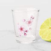 Roze Waterverf Cherry Blossom Pattern Shot Glas (Voorkant)