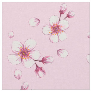 Roze Waterverf Cherry Blossom Pattern Stof
