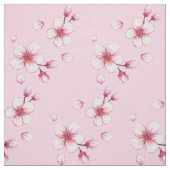 Roze Waterverf Cherry Blossom Pattern Stof (Swatch)