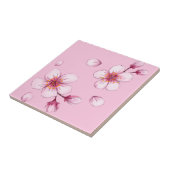 Roze Waterverf Cherry Blossom Pattern Tegeltje (Zijkant)