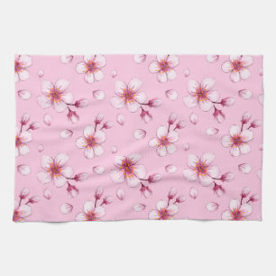 Roze Waterverf Cherry Blossom Pattern Theedoek