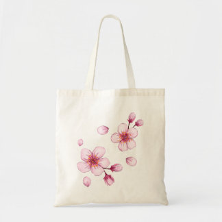 Roze Waterverf Cherry Blossom Pattern Tote Bag