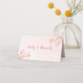 Roze Waterverf Cherry Blossom Spring Wedding Plaatskaartje (Voorkant)