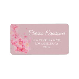 Roze Waterverf Cherry Blossoms Trouwlabel Etiket
