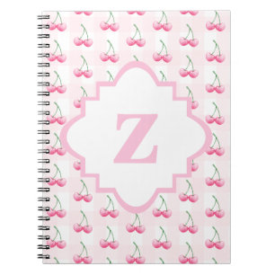 Roze Waterverf Cherry Schattige Roze Gingham Patte Notitieboek