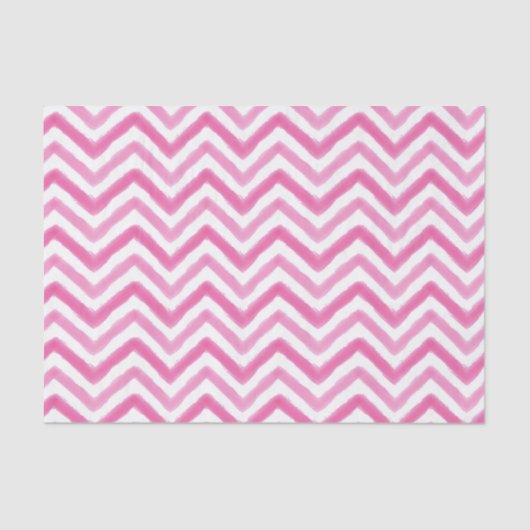 Roze Waterverf Chevron-papier Tissuepapier (Voorkant)