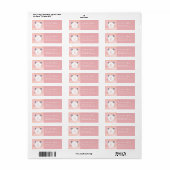 Roze Waterverf Chevron Patroon | CAT-monogram Etiket (Full Sheet)