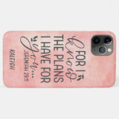 Roze Waterverf Christelijke Bijbel Verse ik weet p Case-Mate iPhone Case (Achterkant (horizontaal))