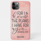 Roze Waterverf Christelijke Bijbel Verse ik weet p Case-Mate iPhone Case (Achterkant)