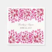Roze Waterverf Chrysanthemum Paper Napkins Servetten (Voorkant)