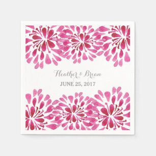 Roze Waterverf Chrysanthemum Paper Napkins Servetten