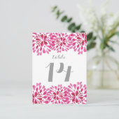 Roze Waterverf Chrysanthemum Table Briefkaart (Staand voorkant)