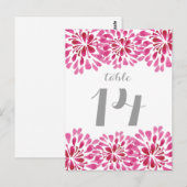 Roze Waterverf Chrysanthemum Table Briefkaart (Voorkant / Achterkant)