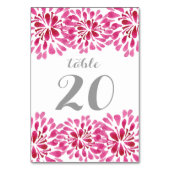Roze Waterverf Chrysanthemum Table Number Kaart (Achterkant)