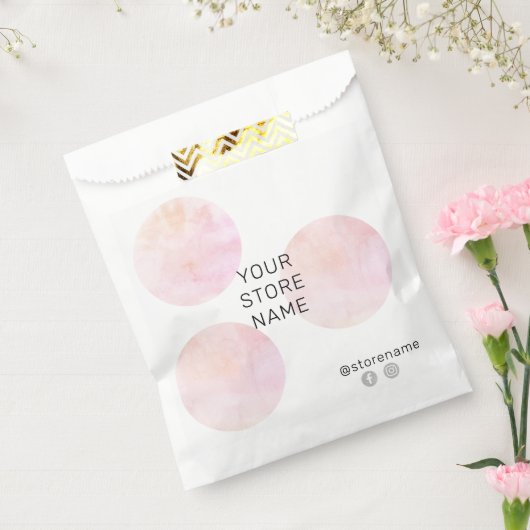 Roze Waterverf Circles Social Media Boutique Bedankzakje (Gezegeld)