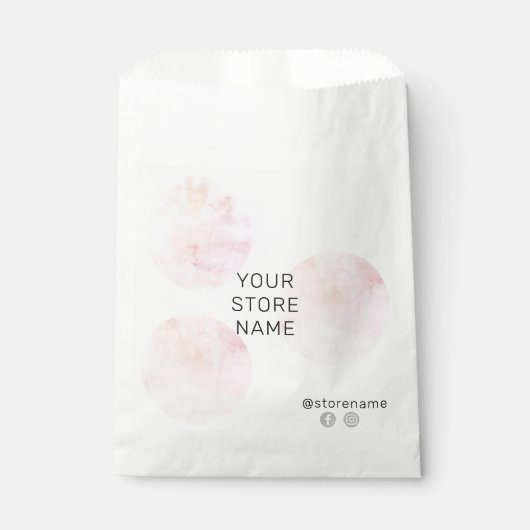 Roze Waterverf Circles Social Media Boutique Bedankzakje (Voorkant)