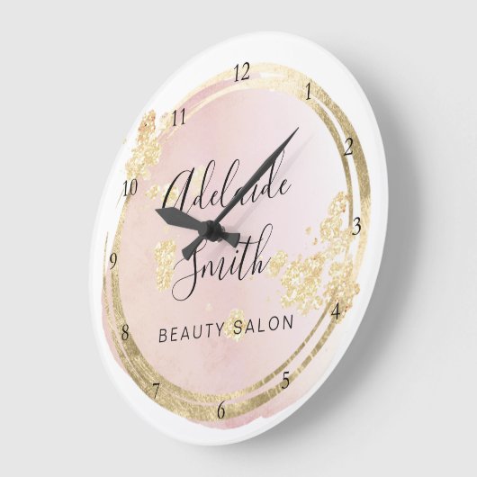 roze waterverf cirkel grote klok (Hoek)