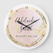 roze waterverf cirkel grote klok (Voorkant)