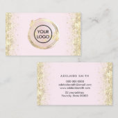 Roze waterverf cirkel op bleek roze visitekaartje (Voorkant / Achterkant)