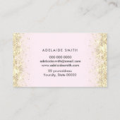 Roze waterverf cirkel op bleek roze visitekaartje (Achterkant)