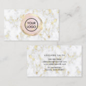 Roze waterverf cirkel op marmeren Visitekaartje (Voorkant / Achterkant)