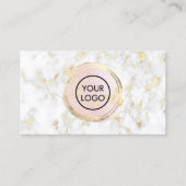 Roze waterverf cirkel op marmeren Visitekaartje (Voorkant)