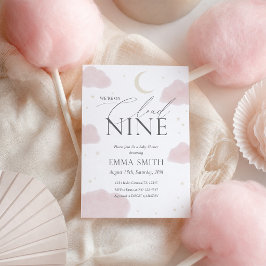 Roze Waterverf Cloud Nine Baby Shower Kaart