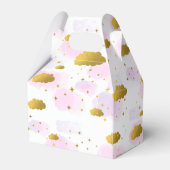 Roze Waterverf Clouds Gold Stars Sky Baby shower Bedankdoosjes (Achterkant)