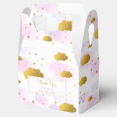 Roze Waterverf Clouds Gold Stars Sky Baby shower Bedankdoosjes (Geopend)