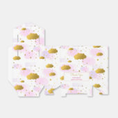 Roze Waterverf Clouds Gold Stars Sky Baby shower Bedankdoosjes (Uitgevouwen)