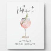 Roze Waterverf Cocktail Vrijgezellenfeest Welkom Fotoplaat (Voorkant)