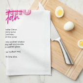 Roze Waterverf Cocktailrecept Cosmopolitan Theedoek (Quarter Fold)