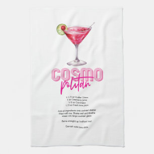 Roze Waterverf Cocktailrecept Cosmopolitan Theedoek