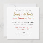 Roze Waterverf Confetti Gold Leaf/Floral Birthday Kaart (Achterkant)